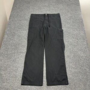 Carhartt Cargo Pants Mens 34x31 Black Ripstop Drawstring Utility Workwear Style